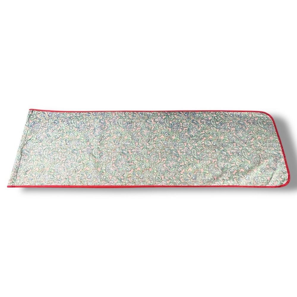 VTG Lands' End Coming Home Red & Green Paisley Placemats & Table Runner 6pc Set - Picture 13 of 15